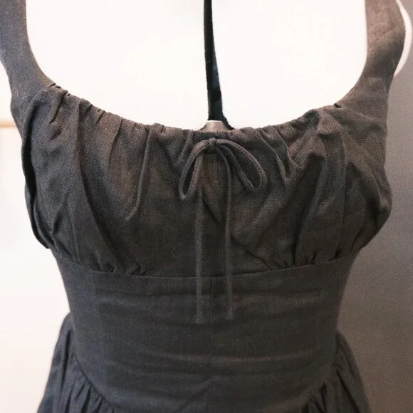 Reformation Balia Linen Dress Black Size 4 - Picture 6 of 10